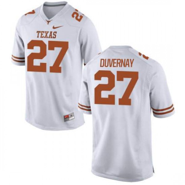 Men's University of Texas #27 Donovan Duvernay Game Stitch Jersey White